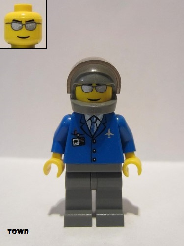 lego 2008 mini figurine air041 Airport Blue 3 Button Jacket & Tie, Chopper Pilot 