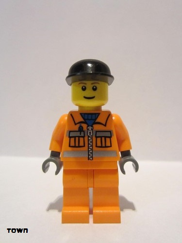 lego 2008 mini figurine cty0051 Sanitary Engineer 3 Orange Legs 