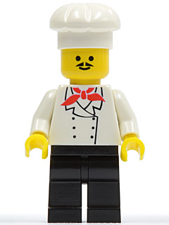 lego 2009 mini figurine chef007b Chef Black Legs, Moustache (Reissue) 