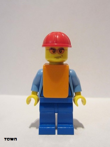 lego 2009 mini figurine cty0157 Lumberjack With Orange Vest 
