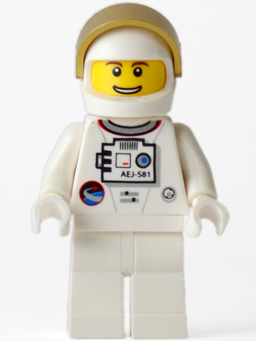 lego 2011 mini figurine sp124 Shuttle Astronaut Male, Thin Grin with Teeth 