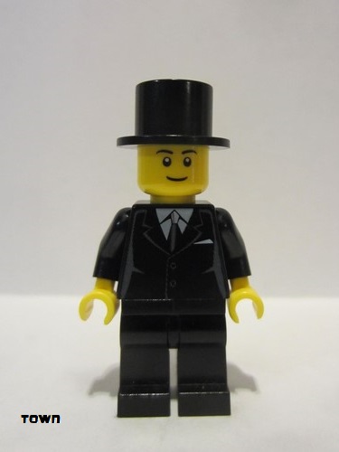 lego 2011 mini figurine twn133a Citizen Suit Black, Top Hat, Black Legs, Black Eyebrows 