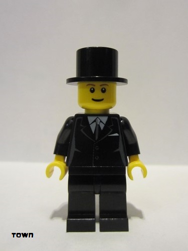 lego 2011 mini figurine twn133b Citizen Suit Black, Top Hat, Black Legs, Reddish Brown Eyebrows 