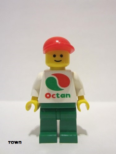 lego 2012 mini figurine oct012new Octan White Logo, Green Legs, Red Cap Short Bill (Reissue) 