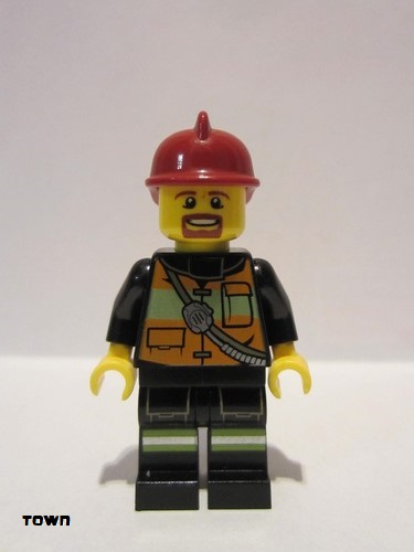 lego 2013 mini figurine cty0342 Fire Reflective Stripe Vest with Pockets and Shoulder Strap, Dark Red Fire Helmet 
