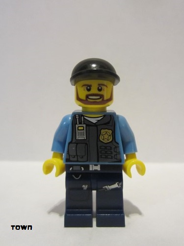 lego 2013 mini figurine cty0360 Police LEGO City Undercover Elite Police Officer 1 - Brown Beard 