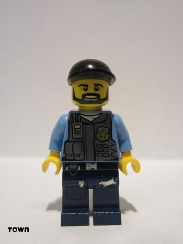 lego 2013 mini figurine cty0360a Police LEGO City Undercover Elite Police Officer 1 - Black Beard 