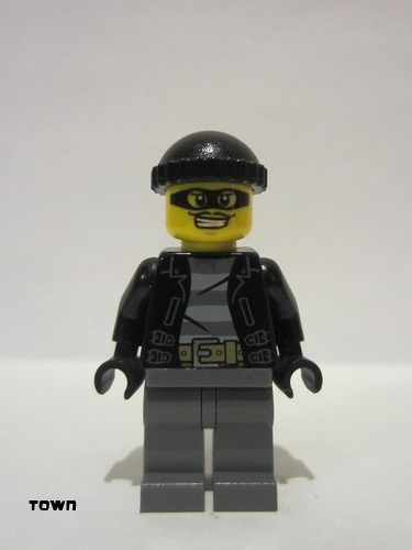 lego 2014 mini figurine cty0462 Police - City Bandit Male, Black Knit Cap, Mask 
