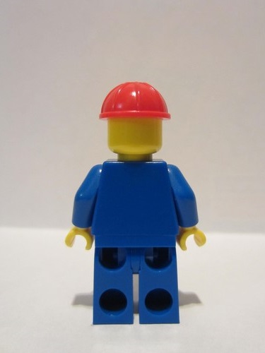 lego 2014 mini figurine cty0471 Citizen Blue Jacket with Pockets and Orange Stripes, Blue Legs, Red Construction Helmet, Safety Goggles 