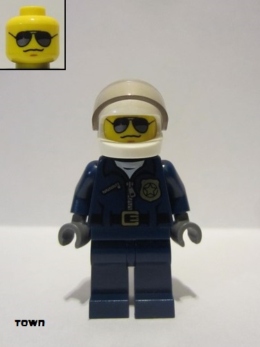 lego 2014 mini figurine cty0487 Police - City Helicopter Pilot