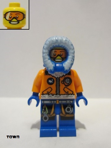 lego 2014 mini figurine cty0492 Arctic Explorer Male with Orange Goggles 