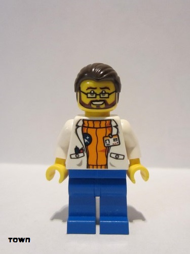 lego 2014 mini figurine cty0494 Arctic Scientist Dark Brown Hair, Beard 
