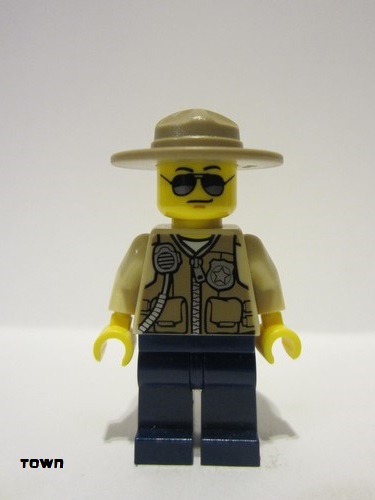 lego 2015 mini figurine cty0516 Swamp Police - Officer Vest, Dark Tan Hat, Sunglasses 