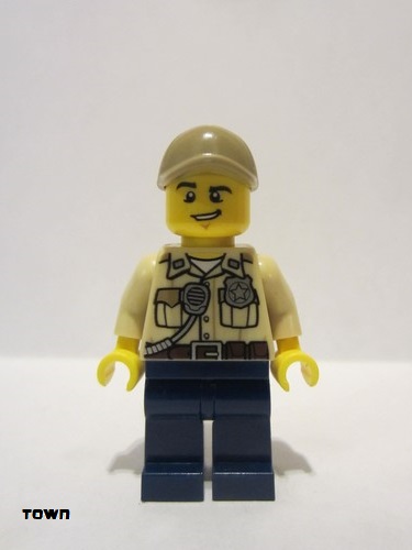 lego 2015 mini figurine cty0523 Swamp Police - Officer Shirt, Dark Tan Cap 