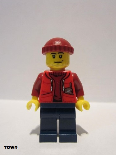 lego 2015 mini figurine cty0566 Deep Sea Submariner Male, Dark Red Knit Cap 
