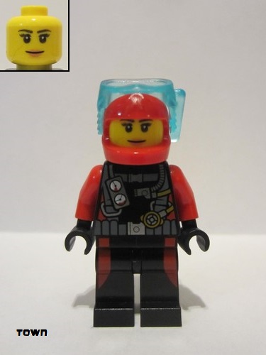 lego 2015 mini figurine cty0598 Scuba Diver Female without Flippers 