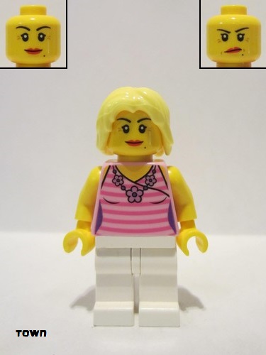 lego 2015 mini figurine twn239 Mom Pink Striped Top 
