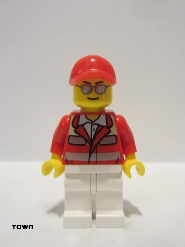 lego 2016 mini figurine cty0608 Paramedic Red Uniform, Male, Red Short Bill Cap 