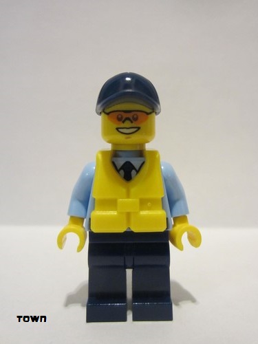 lego 2016 mini figurine cty0615 Police - City Officer Life Preserver, Orange Sunglasses 