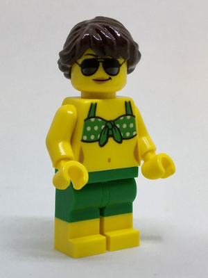 lego 2017 mini figurine cty0763 Beachgoer Green Bikini Top and Shorts 