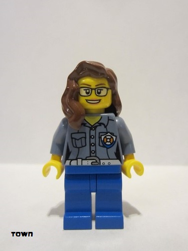 lego 2017 mini figurine cty0809 Coast Guard City - ATV Driver Female, Reddish Brown Female Hair over Shoulder 