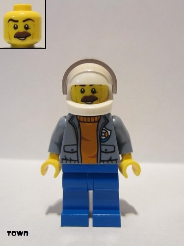 lego 2017 mini figurine cty0828 Coast Guard City - Helicopter Pilot With Moustache 