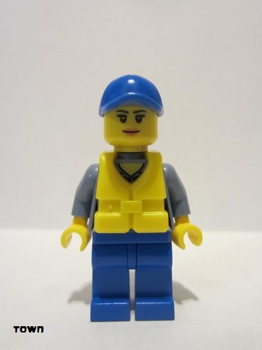 lego 2017 mini figurine cty0862 Coast Guard City - Crew Member Female, Blue Cap with Life Jacket 