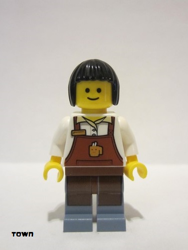 lego 2017 mini figurine twn270a Barista Without Gray Shading at Sides 