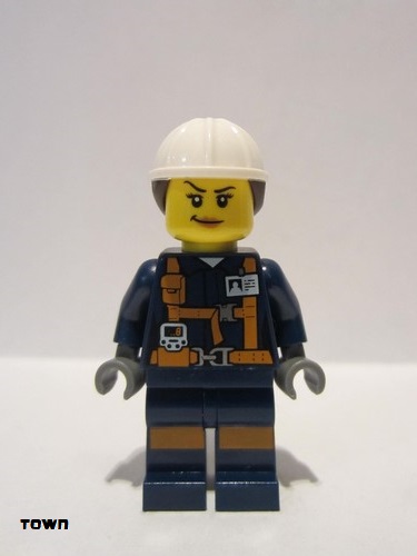 lego 2018 mini figurine cty0877 Miner - Explosives Engineer Female 