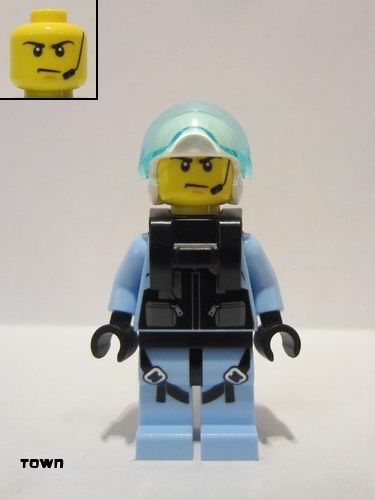 lego 2019 mini figurine cty0995 Sky Police - Jet Pilot With Neck Bracket (for Jet Pack) 