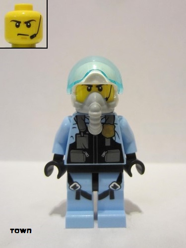 lego 2019 mini figurine cty0997 Sky Police - Jet Pilot With Oxygen Mask and Headset 