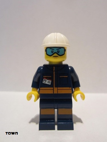 lego 2019 mini figurine cty1010 Ground Crew Technician Male, Jumpsuit and Construction Helmet 