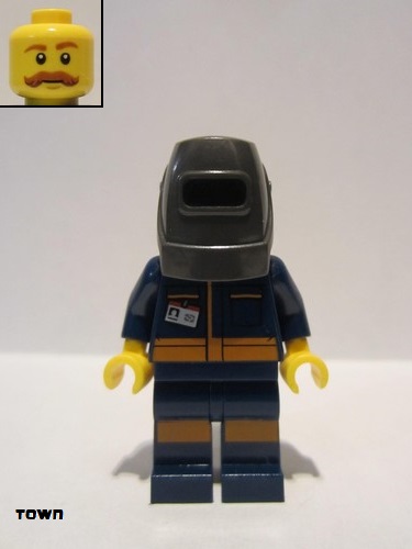 lego 2019 mini figurine cty1030 Mechanical Engineer Welding Mask 