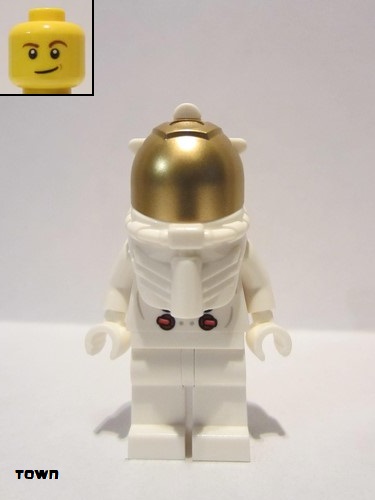lego 2019 mini figurine twn373 NASA Apollo 11 Astronaut Male with White Torso with NASA Logo and Lopsided Smile 