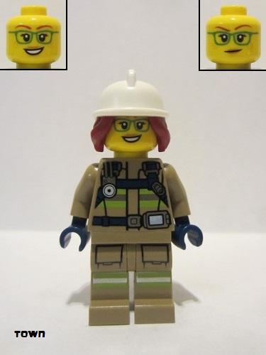 lego 2020 mini figurine cty1113 Fire Fighter Female - Freya McCloud Femme - Freya McCloud