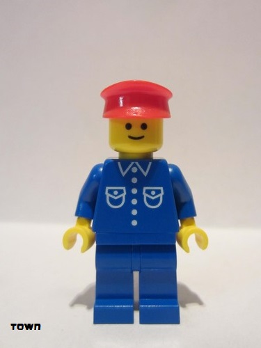 lego 2020 mini figurine trn252 Citizen Shirt with 6 Buttons - Blue, Blue Legs, Red Hat (Reissue) Chemise à 6 boutons - Bleu, jambes bleues, chapeau rouge (réédition)