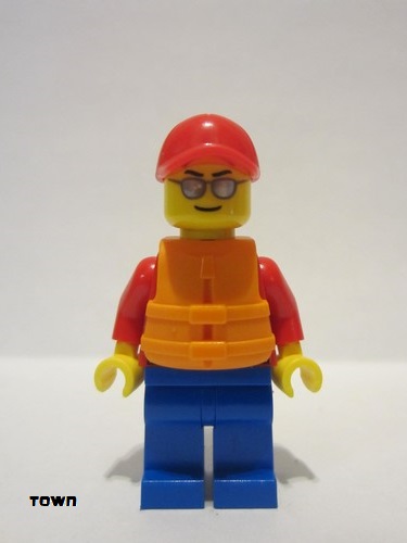 lego 2021 mini figurine cty1273 Beach Rescue With Life Preserver 