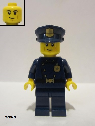 lego 2021 mini figurine twn405 Police Officer Smirk (1940's Era) 