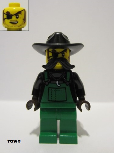 lego 2022 mini figurine cty1367 Police - Crook Snake Rattler Green Overalls 