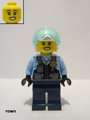 lego 2022 mini figurine cty1374 Police Officer - Rooky Partnur Jet Pilot with Dark Blue Pants 