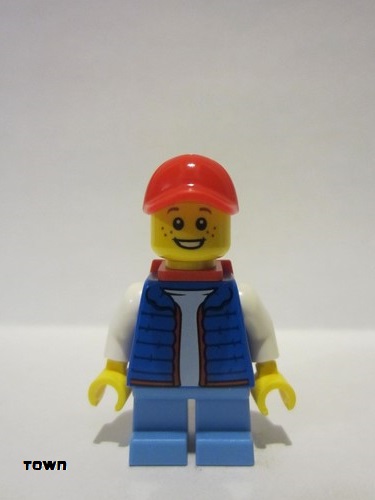 lego 2022 mini figurine cty1391 Billy Blue Vest, Red Backpack 