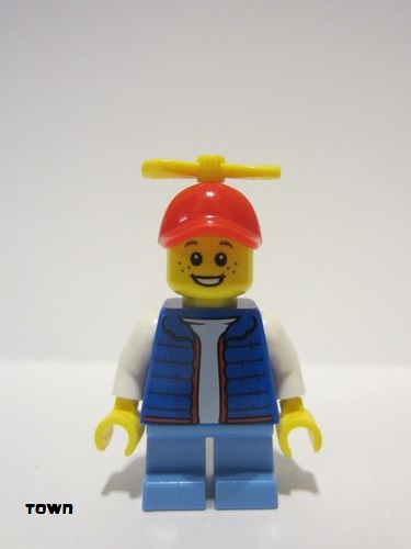 lego 2022 mini figurine cty1504 Billy Blue Vest, Tiny Yellow Propeller 