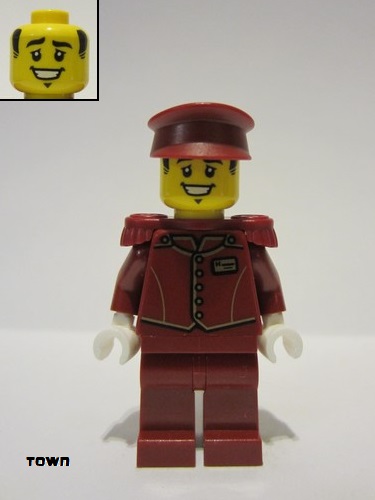 lego 2022 mini figurine cty1505 Tippy Dark Red Uniform 