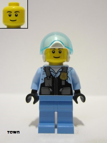 lego 2023 mini figurine cty1618 Police - City Officer Lukas Looping, Jet Pilot 