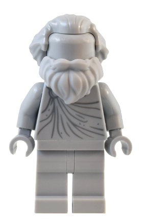 lego 2023 mini figurine twn486 Museum Statue Hair Swept Back, Beard, Legs 