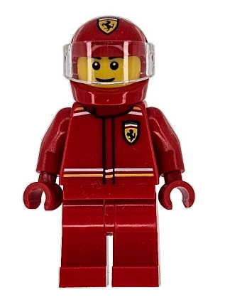 lego 2025 mini figurine cty1863 Formula 1 Driver Ferrari - Male, Red Racing Suit and Helmet, Trans-Clear Visor 