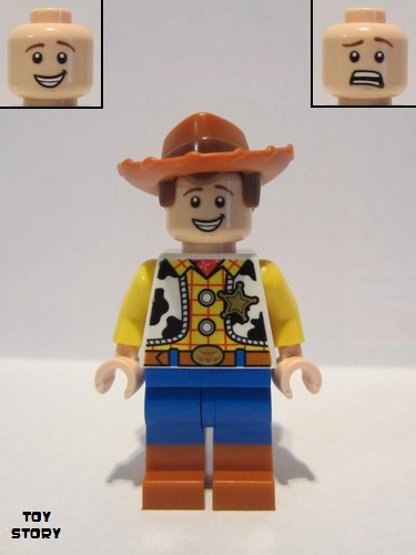 lego 2019 mini figurine toy025 Woody Normal Legs, Minifgure Head, Smile and Teeth / Scared 