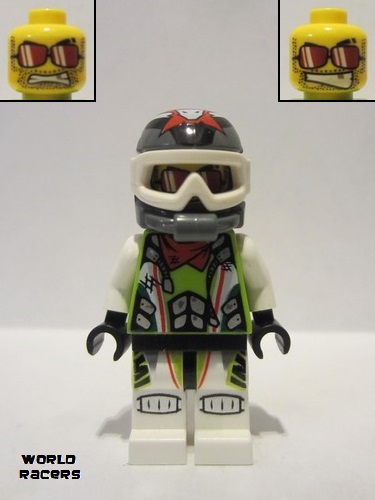 lego 2010 mini figurine wr011 Team X-treme Daredevil 3 MAX-treme - Dirtbike Helmet 