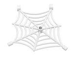 White Spider Web Flat with Hollow Stud, Bar Ends, and Clips
