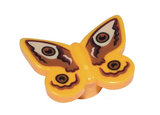 Bright Light Orange Butterfly with Stud Holder with Medium Nougat, Tan, and Reddish Brown Wings Pattern